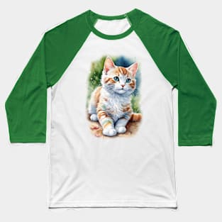 Adorable watercolor kitty Baseball T-Shirt